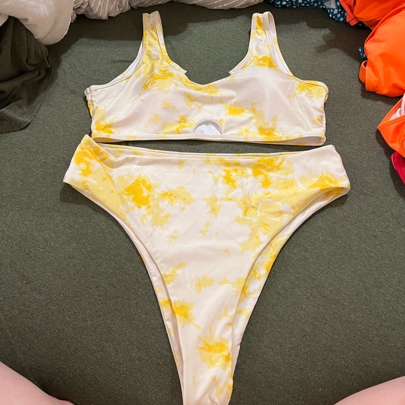 SHEIN Other - Yellow Tye Dye Bikini